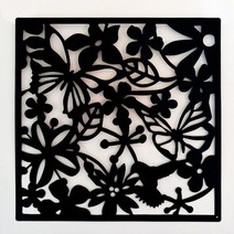 가벽시공공사 셀프가벽만들기 파티션 칸막이 공간분리 69 pcs 40x40 cm diy 나비 새 꽃 매달려 화면 파티션 분배기 패널 룸 커튼 홈 홈 장식, 9PCS, 검은 색
