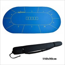 텍사스 홀덤 포커 판 테이블 매트 사각 홈포커 A02, 단일사이즈, 텍사스 블루 타원형 1.8x0.9m