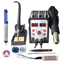 납땜 보조 클램프 고정 집게 홀더 Eruntop 더블 디스플레이 SMD 재작업 스테이션 인두 핫 에어 건 업그레이드 8586 8858 858D, 4.C - 220V EU