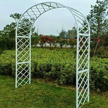 철제 아치 단독 주택 디자인 장식 마당 꾸미기 정원, 흰색 180x40x250