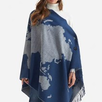 Prima Classe Poncho with double button 75 x 180 Avio 22IK1S275C1620153