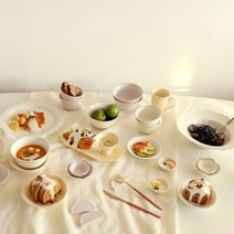 이음 플로 프리미엄 4인 도자기 그릇세트 33p (신혼 혼수 예쁜 그릇 홈세트)(이벤트 - 면기 2p증정), Yellow