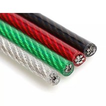 코팅와이어 로프 PVC M단위 빨래줄 유인줄 포도줄 국산, 적색투명 3mm