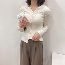파스텔 골지 니트 가디건 와이넥 9color