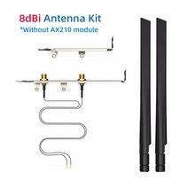 PC용 와이파이 6E 인텔 AX210 무선 네트워크 카드 블루투스 5.3 10dBi 안테나 데스크탑 키트 802.11ax/ac, 05 8dBi Antenna Kit