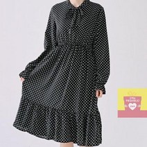 봄원피스 도트 프릴 리본 셔링 여성 원피스