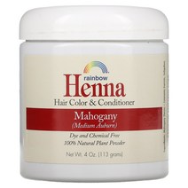레인보우 리서치 헨나 헤어 컬러 컨디셔너 마호가니 113g Rainbow Research Henna Hair Color Conditioner Mahogany