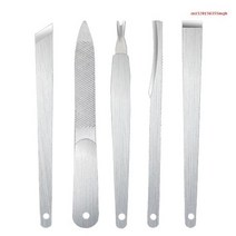 발톱레이저 셀프네일케어 손톱 발톱 매니큐어 페디큐어 도구 스테인레스 스틸 내성 교정 발 굳은살 파일 블레이드 각질 제거기 네일 드롭, [05] 5pcs