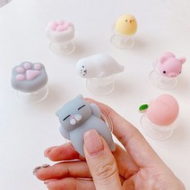 폰시크 말랑 모찌 애니멀 투명 폰톡 스마트톡 그립톡 핑거링