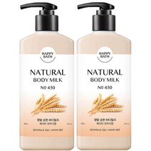 해피바스 정말 순한 바디밀크 400g 바디로션(베이비파우더향), 2개