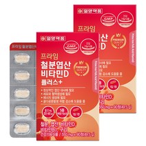 일양약품 프라임 철분 엽산 비타민D 플러스 90정 / 비타민B12 구리 함유, 2개
