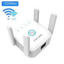 5G 2.4 Ghz 와이파이 리피터 무선 익스텐더 1200Mbps 앰프 300Mbps 장거리 신호 부스터, CHINA_US plug | White 2.4G 5G