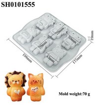 케익만들기 체험 키트 식빵 케이크 빵틀 Meibum 사자 고양이 디자인 실리콘 금형 토끼 귀여운 곰 쿠키 초콜릿 큐브 트레이 과자 굽기 도구