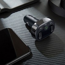Baseus-자동차 충전기 FM 송신기 Aux 모듈레이터 무선 블루투스 핸즈프리 자동차 키트 자동차 오디오 MP3, 01 Black