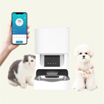 디클 펫트리 강아지 고양이 스마트 자동급식기 AT-210, 디클 펫트리 자동급식기 AT-210 불투명(화이트), 스테인리스밥그릇1개 기본제공