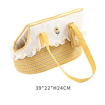 강아지유모차 애견 고양이 폴딩 CAWAYI KENNEL Pet Dog Carrier Backpack Breathable soft Outdoor Travel, 02 YELLOW_01 39x22x24cm