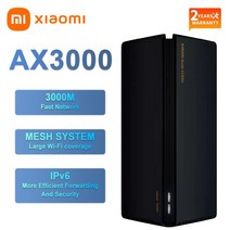 라우터 모뎀 네트워크카드 샤오미 Ax3000 와이파이 라우터 리피터 확장 기가비트 증폭기 신호 부스터 와이파이 6 Nord Vpn 메쉬 5GHz 와이파이 라우터 카메라 홈, [01] Add EU adapter, [01] Xiaomi AX3000