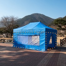 프리미엄 캐노피 천막 2X2 3X2 3X3 벽면 바람막이 창문 가림막 벽면가방 포함, P일체투명4벽면 3X3:브라운