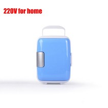 TEELINE 화장품냉장고미니 자동차 냉장고 휴대용 12V/220V 단일 도어 4 리터 용량 홈 화장품, [02] Blue for home 220V