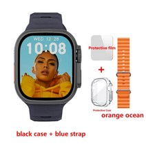 스마트워치 849mm 420*485 NFC 리로지오 intente PK ZD8, Black-ocean Orange_49mm