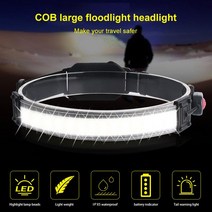 210 학위 COB LED 전조등 260LM 3 모드 방수 빠른 충전 캠핑 헤드 토치 야외 낚시, 01 head lamp, 본상품
