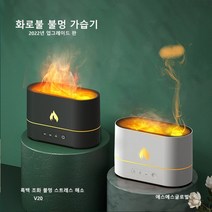 화로 불멍 가습기 가성비 실용성 대용량 미니가습기 내 책상위에 난로 USB KC인증, 블랙+아답타