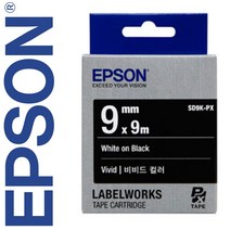 *정품* [ EPSON ] 라벨테이프, SD9K(검정바탕/흰색글씨/폭9mm), 1개