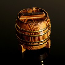통나무 나무통 밥공기 덮밥그릇 찬기 업소용 서빙그릇, 다크 챠콜 16cm
