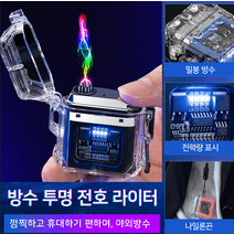 1개 /1+1개 usb 방수라이터 쌍전호 라이터 휴대용 방풍 라이터, 야외방수 C타입 중전 쌍전호 라이터, 오랜지*1