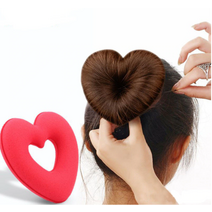 하트 당고 똥머리 올림 짧은 긴 단발머리 밴드 도넛링 스펀지, 그린