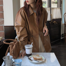 오버핏 스트링 레더 자켓 AG117775