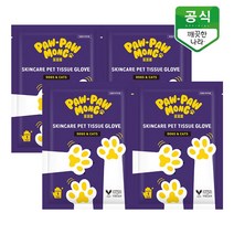 포포몽 강아지 고양이 목욕 펫티슈 장갑형, 4매