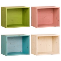 [하우디가구] 칼라 공간박스 1단 책장 책꽂이 수납장, 제품선택:칸높은1단-그린옹이(DIY)