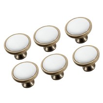 QDY 6 pcs 아연 합금 당겨 손잡이 찬장 캐비닛 단일 구멍 손잡이 드레서 욕실 옷장 옷장 문 가구 손잡이, 백자