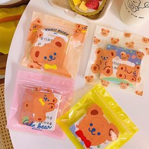 홀리지 10개세트 다회용 파우치 곰돌이 비닐 지퍼백