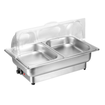 챠핑디쉬 워머 뷔페 호텔 전자동 샐러드바 푸드트럭, 13.5리터 플랫 리드 단일 구획