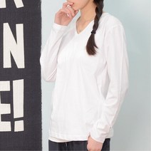 여성 데일리 브이넥 코튼 긴팔 티셔츠 긴팔티셔츠 대학생코디 출퇴근 20대