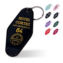 빈티지 호텔 모텔 키체인 라이트 블루 그늘진 소나무 미디움, Black Hotel Cortez