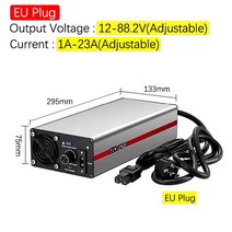 전압 전류 조절식 리튬 배터리 충전기 Li-ion Lifepo4 1A ~ 25A 12V 24V 36V 48V 60V 72V 84V, EU 12--88.2V 1-23A