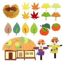 U 가을 환경구성 펠트 환경미화 단풍 낙엽 추석, C 허수아비