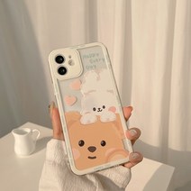 해피데이 토끼와곰돌이 풀커버 아이폰케이스