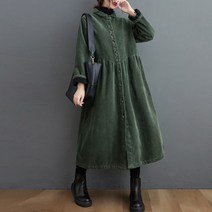 둥근카라원피스 앞단추 벨벳 겨울 결혼식 하객 셔츠형 코듀로이 골덴 임산부 빅사이즈 원피스