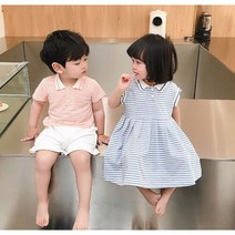 [당일발송] 주니유니 아동 심플라인남매룩 원피스/상하복 남매여름상하복 아동원피스 여름원피스 여름상하복