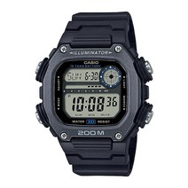 Casio 일루미네이터 10년 배터리 엑스트라 롱 스트랩 남성용 시계 DW-291HX-1AV 블랙.