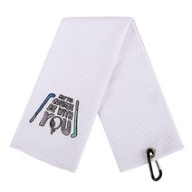 SHANKITGOLF 재미있는 골프 타월 클립이 있는 골프 가방용 프린트 골프 타월 남편 남자친구 아빠를 위한 골프 선물 골프 팬을 위한 생일 선물 재미있는 골프 애호가, B