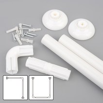 코너형 샤워 커튼봉, 3단