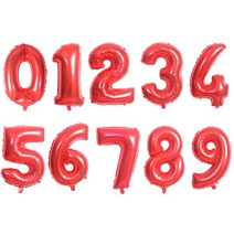 애드벌룬 에드벌룬 현판식 제막식천40 인치 큰 숫자 알루미늄 호일 풍선 번호 0-9 기념일 생일 파티 장식, 07 red_04 3_02 32 인치