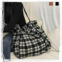 모직 체크무늬 가방 에코백 겨울 가을