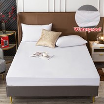 헤드없는 미니 서랍 LED 수납 서랍 싱글침대 탄성 밴드가 있는 방수 침대 장착 시트 싱글 더블 침대 트윈, 09 White
