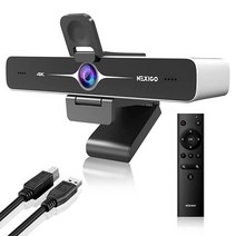 NexiGo HelloCam Windows Hello가 있는 1080P 웹캠 진정한 프라이버시 자동 전자 셔터 컴퓨터 카메라 마이크 얼굴 향상 HD USB 웹 캠 55, Webcam 4K with Remote